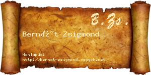 Bernát Zsigmond névjegykártya