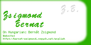 zsigmond bernat business card